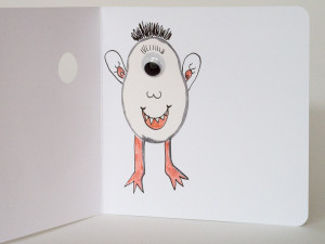 "I love you" - Grusskarte mit Monster - Innenseite